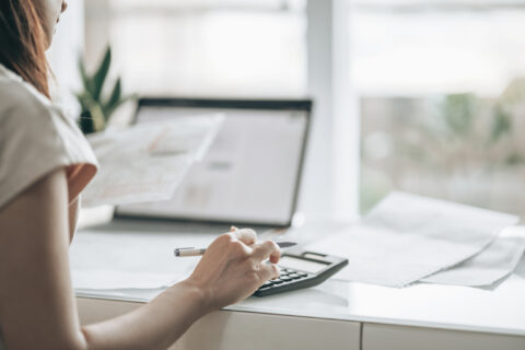 Woman opening a savings account.