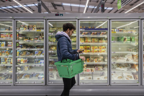 A Man Buying Convenient Food in DFW metroplex