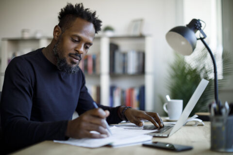 Man working at home in DFW metroplex